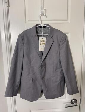 Boys Suits Jacket for Kids Size 10 Light Gray Blazer K108